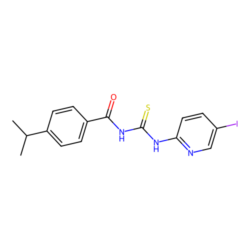 N-[(5-iodopyridin-2-yl)carbamothioyl]-4-(propan-2-yl)benzamide structure