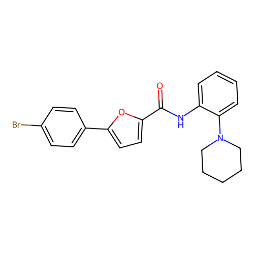 5-(4-bromophenyl)-N-(2-(piperidin-1-yl)phenyl)furan-2-carboxamide structure
