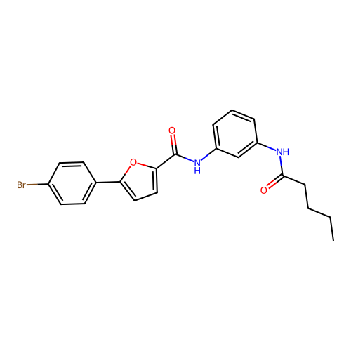 5-(4-bromophenyl)-N-[3-(pentanoylamino)phenyl]furan-2-carboxamide structure