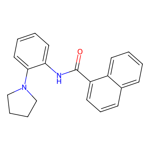 N-[2-(pyrrolidin-1-yl)phenyl]naphthalene-1-carboxamide structure