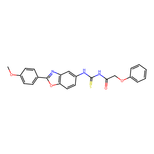 N-{[2-(4-methoxyphenyl)-1,3-benzoxazol-5-yl]carbamothioyl}-2-phenoxyacetamide structure