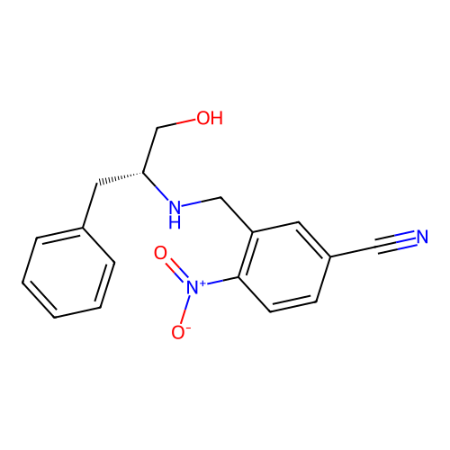 (R)-3-[[N-(1-Hydroxymethyl-2-phenylethyl)amino]methyl]-4-nitrobenzenecarbonitrile structure