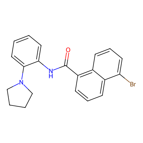 5-bromo-N-[2-(pyrrolidin-1-yl)phenyl]naphthalene-1-carboxamide structure