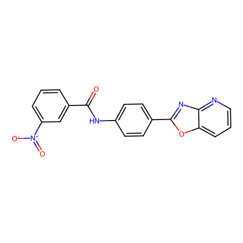 3-nitro-N-[4-([1,3]oxazolo[4,5-b]pyridin-2-yl)phenyl]benzamide structure