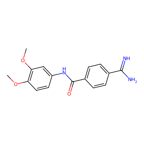 4-Amidinobenzoic acid 3',4'-dimethoxyanilide structure