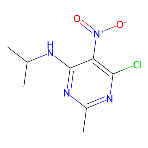 2-Methyl-4-chloro-5-nitro-isopropylamino-pyrimidine structure