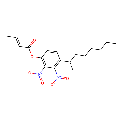 2-Butenoic acid, (1-methylheptyl)dinitrophenyl ester structure