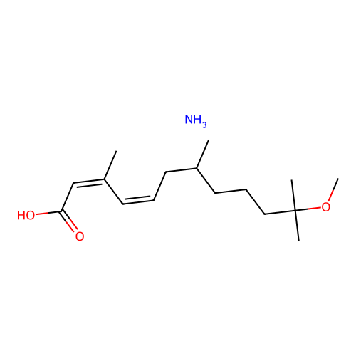 2,4-Dodecadienoic acid, 11-methoxy-3,7,11-trimethyl-, ammonium salt, (2Z,4E)- structure