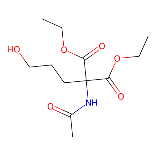 Diethyl 2-(acetylamino)-2-(3-hydroxypropyl)malonate structure
