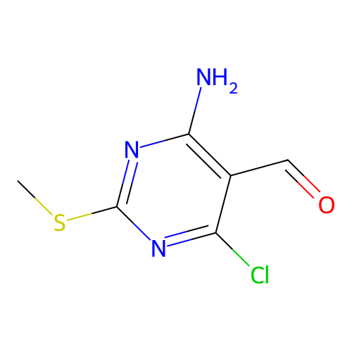 4-Amino-6-chloro-2-methylsulfanylpyrimidine-5-carbaldehyde structure