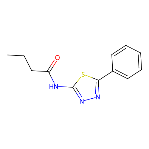 N-(5-phenyl-1,3,4-thiadiazol-2-yl)butanamide structure