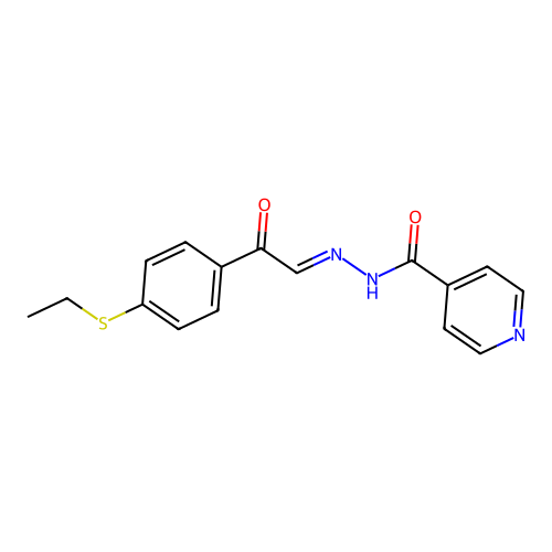 4-Pyridinecarboxylic acid, (2-(4-(ethylthio)phenyl)-2-oxoethylidene)hydrazide structure