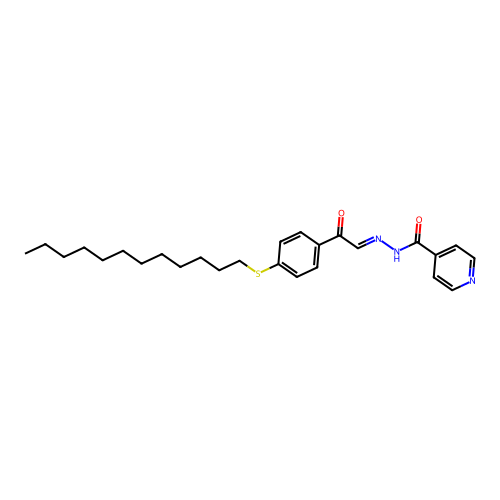 4-Pyridinecarboxylic acid, (2-(4-(dodecylthio)phenyl)-2-oxoethylidene)hydrazide structure