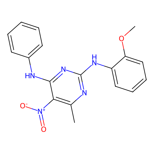 N2-(2-Methoxyphenyl)-6-methyl-5-nitro-N4-phenylpyrimidine-2,4-diamine structure