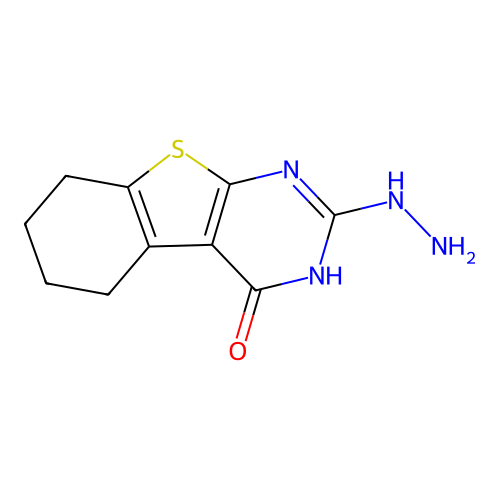 2-hydrazinyl-5,6,7,8-tetrahydro[1]benzothieno[2,3-d]pyrimidin-4(3H)-one structure
