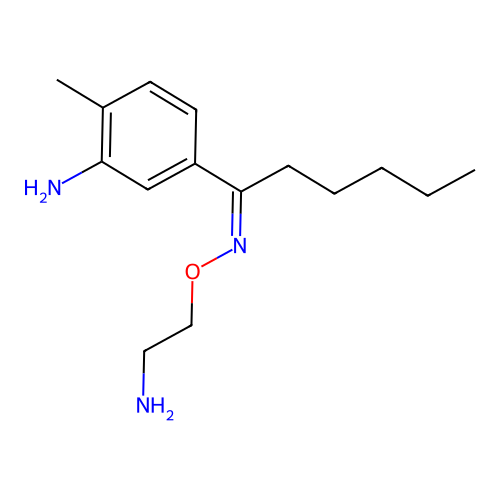 5-[(Z)-N-(2-aminoethoxy)-C-pentylcarbonimidoyl]-2-methylaniline structure