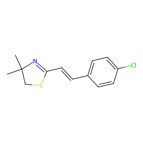 Thiazole, 4,5-dihydro-2-(2-(4-chlorophenyl)ethenyl)-4,4-dimethyl- structure