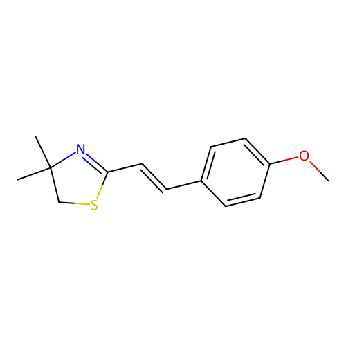 Thiazole, 4,5-dihydro-4,4-dimethyl-2-(2-(4-methoxyphenyl)ethenyl)- structure