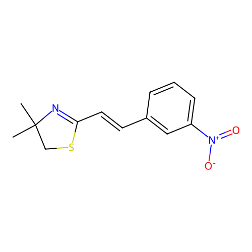 Thiazole, 4,5-dihydro-4,4-dimethyl-2-(2-(3-nitrophenyl)ethenyl)- structure