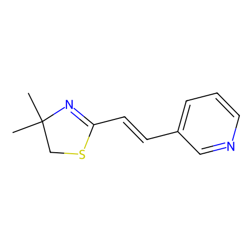 Pyridine, 3-(2-(4,5-dihydro-4,4-dimethyl-2-thiazolyl)ethenyl)- structure