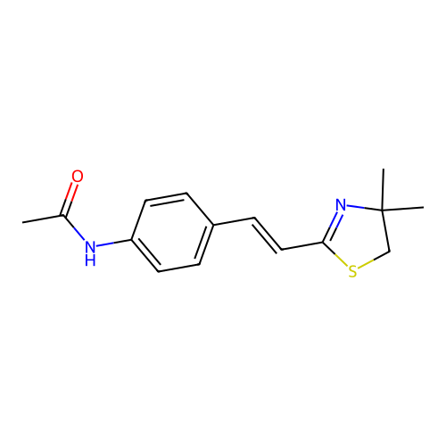 Acetamide, N-(4-(2-(4,5-dihydro-4,4-dimethyl-2-thiazolyl)ethenyl)phenyl)- structure