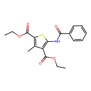 Diethyl 5-benzamido-3-methylthiophene-2,4-dicarboxylate structure
