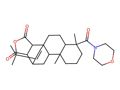 17-Noratis-15-ene-13,14-dicarboxylic acid, 16-(1-methylethyl)-18-(4-morpholinyl)-18-oxo-, cyclic anhydride, (4-alpha,8-alpha,12-alpha,13R,14R)- structure