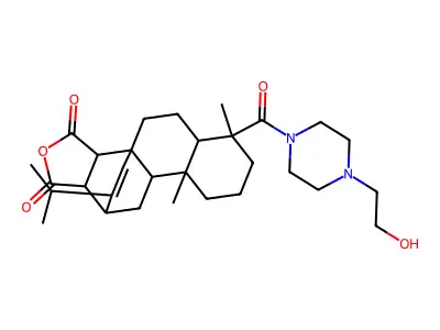 17-Noratis-15-ene-13,14-dicarboxylic acid, 18-(4-(2-hydroxyethyl)-1-piperazinyl)-16-(1-methylethyl)-18-oxo-, cyclic anhydride, (4-alpha,8-alpha,12-alpha,13R,14R)- structure