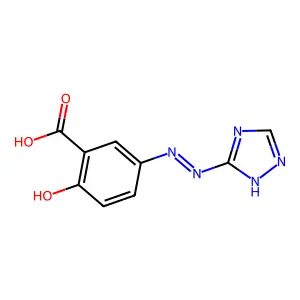 2-hydroxy-5-(4H-1,2,4-triazol-3-yldiazenyl)benzoic acid structure