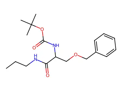 tert-butyl N-[1-oxo-3-phenylmethoxy-1-(propylamino)propan-2-yl]carbamate structure