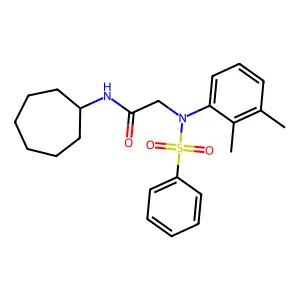 2-[N-(benzenesulfonyl)-2,3-dimethylanilino]-N-cycloheptylacetamide structure