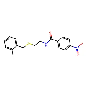 N-{2-[(2-methylbenzyl)sulfanyl]ethyl}-4-nitrobenzamide structure