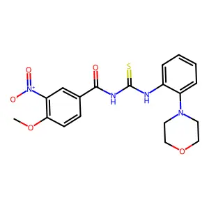 4-methoxy-N-[(2-morpholin-4-ylphenyl)carbamothioyl]-3-nitrobenzamide structure