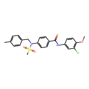 N-(3-chloro-4-methoxyphenyl)-4-[(4-methylphenyl)methyl-methylsulfonylamino]benzamide structure