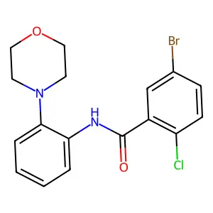5-bromo-2-chloro-N-(2-morpholin-4-ylphenyl)benzamide structure
