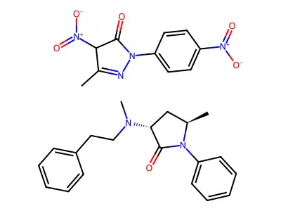 (trans)-5-Methyl-3-(N-methyl-N-phenethylamino)-1-phenyl-2-pyrrolidinone picrolonate structure
