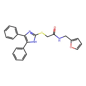 2-[(4,5-diphenyl-1H-imidazol-2-yl)thio]-N-(2-furylmethyl)acetamide structure