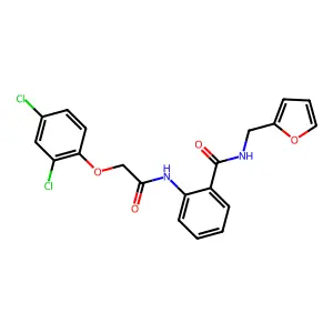 2-[[2-(2,4-dichlorophenoxy)acetyl]amino]-N-(furan-2-ylmethyl)benzamide structure