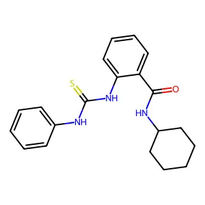 N-cyclohexyl-2-(phenylcarbamothioylamino)benzamide structure