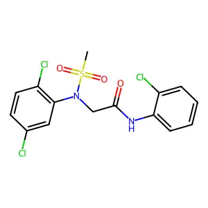 N-(2-chlorophenyl)-2-(2,5-dichloro-N-methylsulfonylanilino)acetamide structure