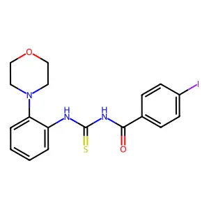 4-iodo-N-[(2-morpholin-4-ylphenyl)carbamothioyl]benzamide structure