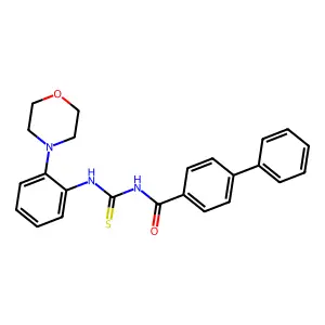 N-[(2-morpholin-4-ylphenyl)carbamothioyl]-4-phenylbenzamide structure