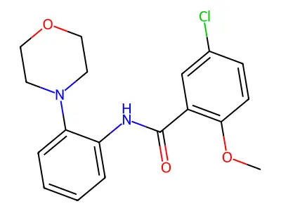 5-chloro-2-methoxy-N-(2-morpholin-4-ylphenyl)benzamide structure