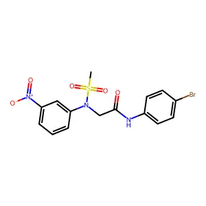 N-(4-bromophenyl)-2-(N-methylsulfonyl-3-nitroanilino)acetamide structure