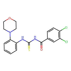 3,4-dichloro-N-[(2-morpholin-4-ylphenyl)carbamothioyl]benzamide structure
