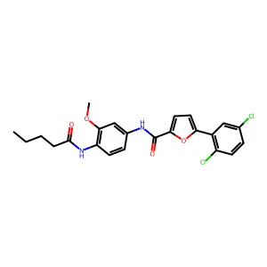 5-(2,5-dichlorophenyl)-N-[3-methoxy-4-(pentanoylamino)phenyl]furan-2-carboxamide structure