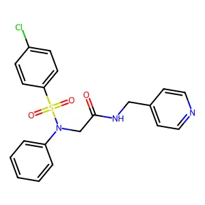 2-(N-(4-chlorophenyl)sulfonylanilino)-N-(pyridin-4-ylmethyl)acetamide structure