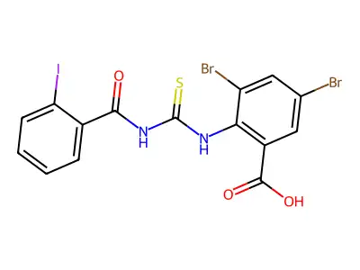 3,5-Dibromo-2-[(2-iodobenzoyl)carbamothioylamino]benzoic acid structure