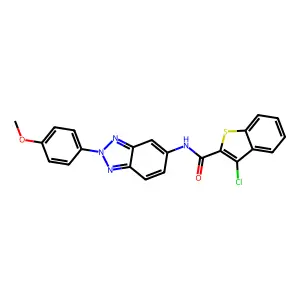 3-chloro-N-[2-(4-methoxyphenyl)benzotriazol-5-yl]-1-benzothiophene-2-carboxamide structure