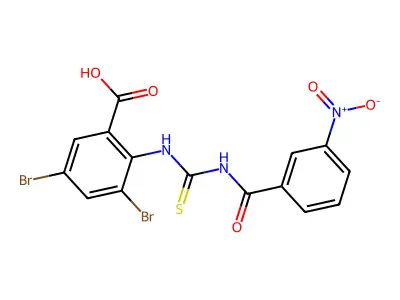 3,5-Dibromo-2-[(3-nitrobenzoyl)carbamothioylamino]benzoic acid structure